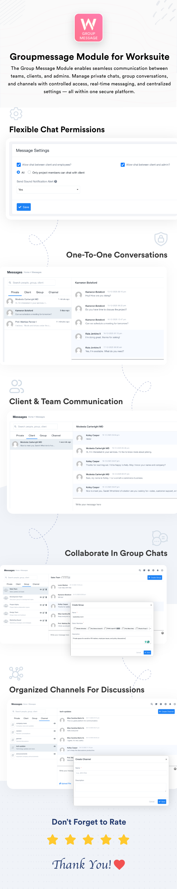 Group Message Module for Worksuite