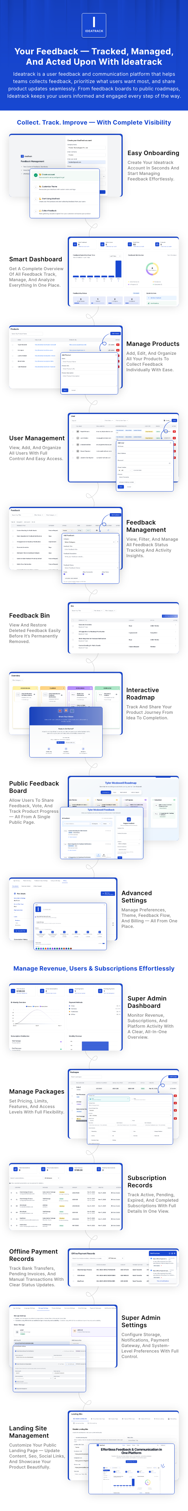 IdeaTrack – Complete Saas Feedback & Idea Management Solution