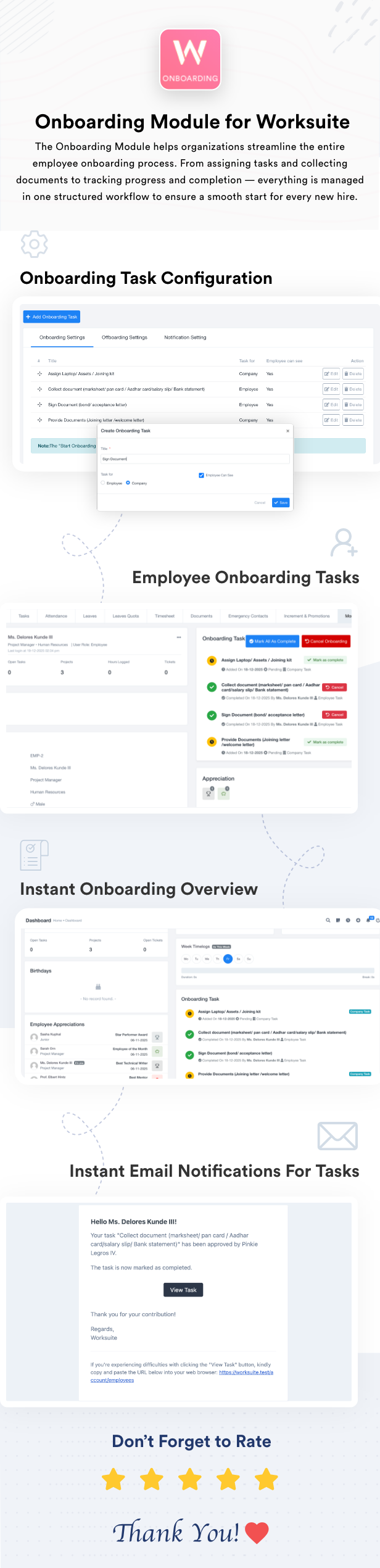 Onboarding Module for Worksuite