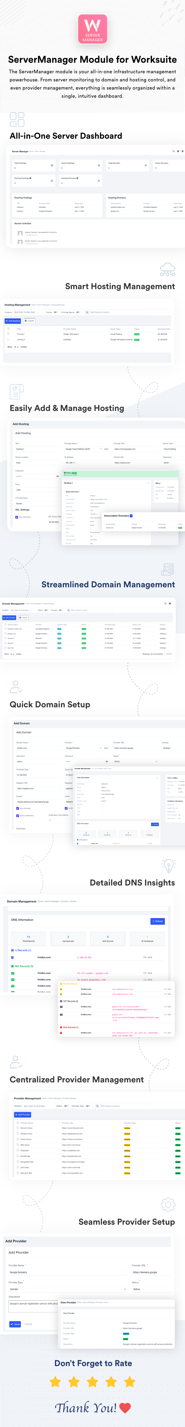 Server Manager Module for Worksuite