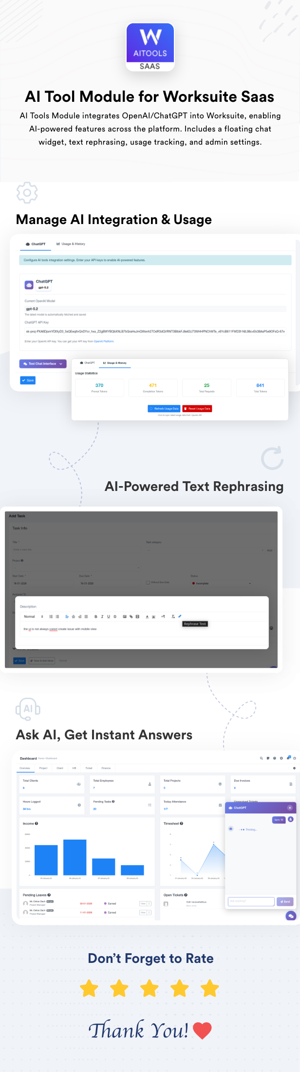 Aitools Module for Worksuite Saas