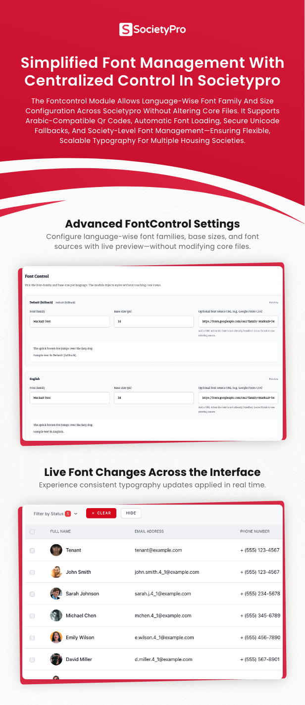 SocietyPro FontControl Module Screenshot
