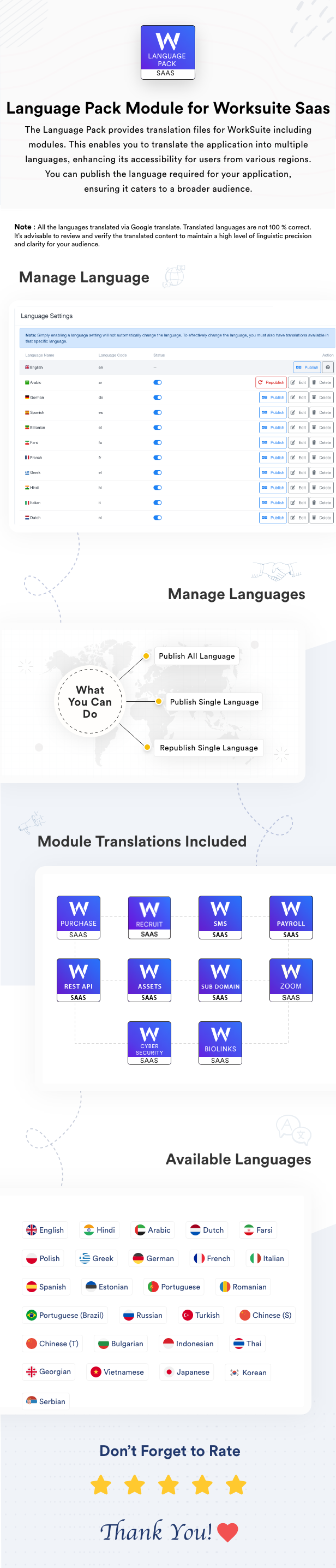 Language Pack Module for Worksuite SAAS