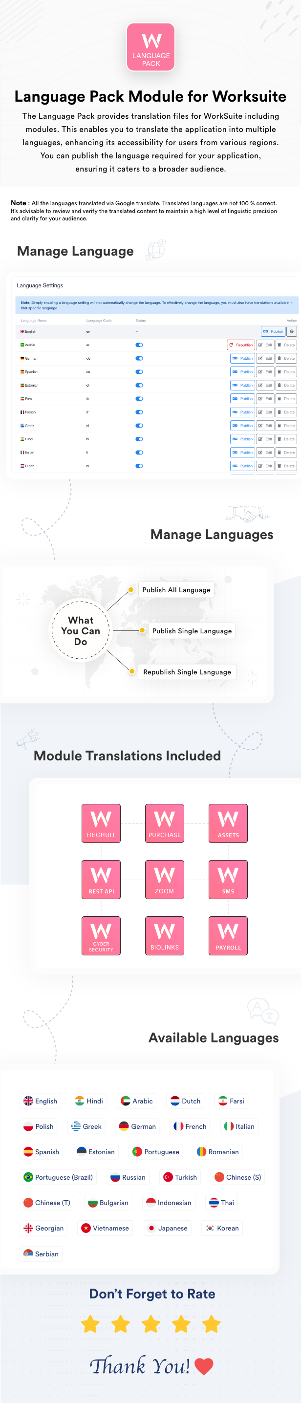 Language Pack Module for Worksuite CRM
