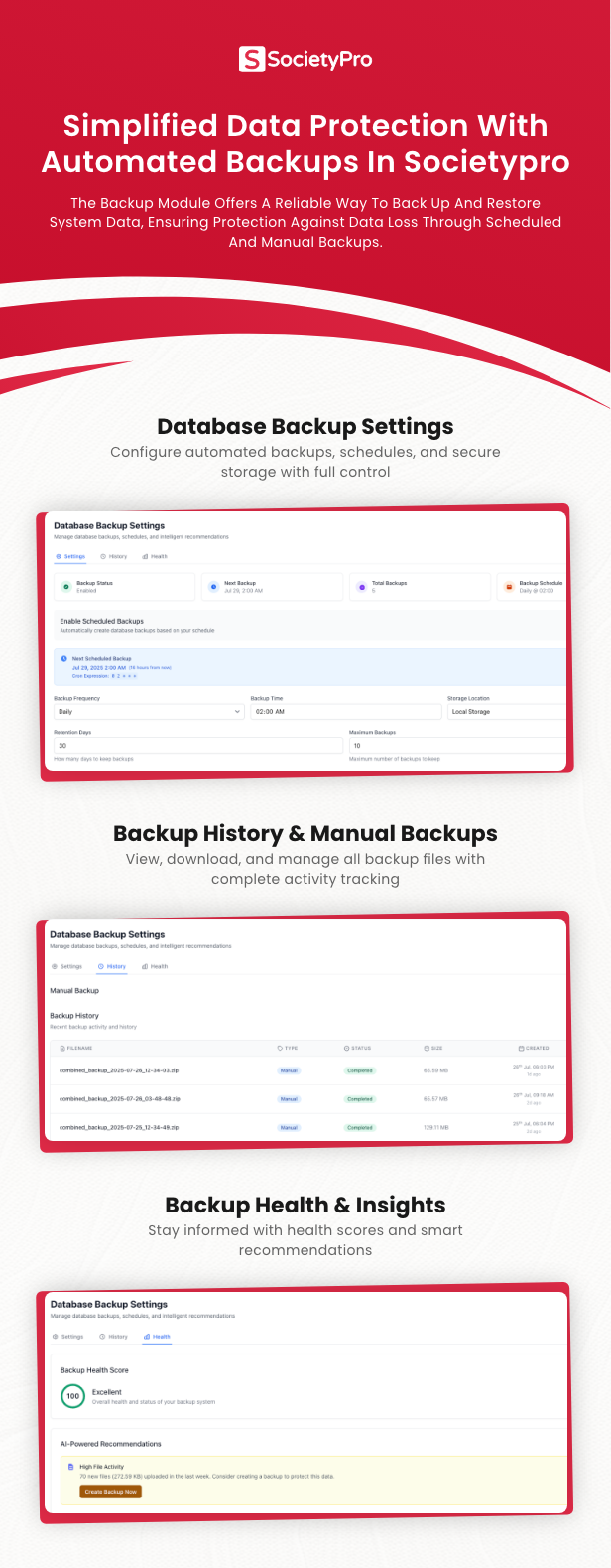 Backup Module for SocietyPro