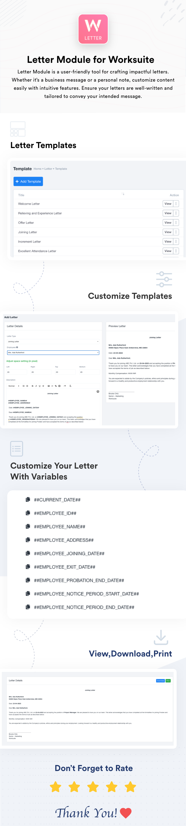 Letter Module for Worksuite CRM - 1